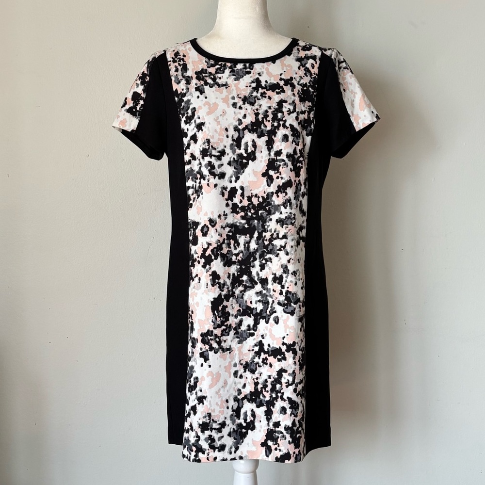 Y2K Banana Republic Abstract Black White Mini Dress Size 8